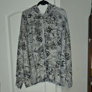 Athleta Black and White Floral Balance Sweatshirt